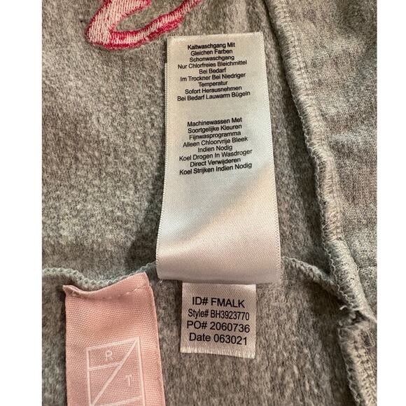 BedHead Pajamas Gray Mon Amour Heart Print Organic Cotton Sweatshirt Size S - Picture 5 of 7